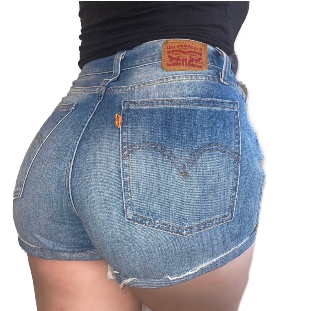 RARE Vintage Orange Tab Levi’s Denim Short Shorts